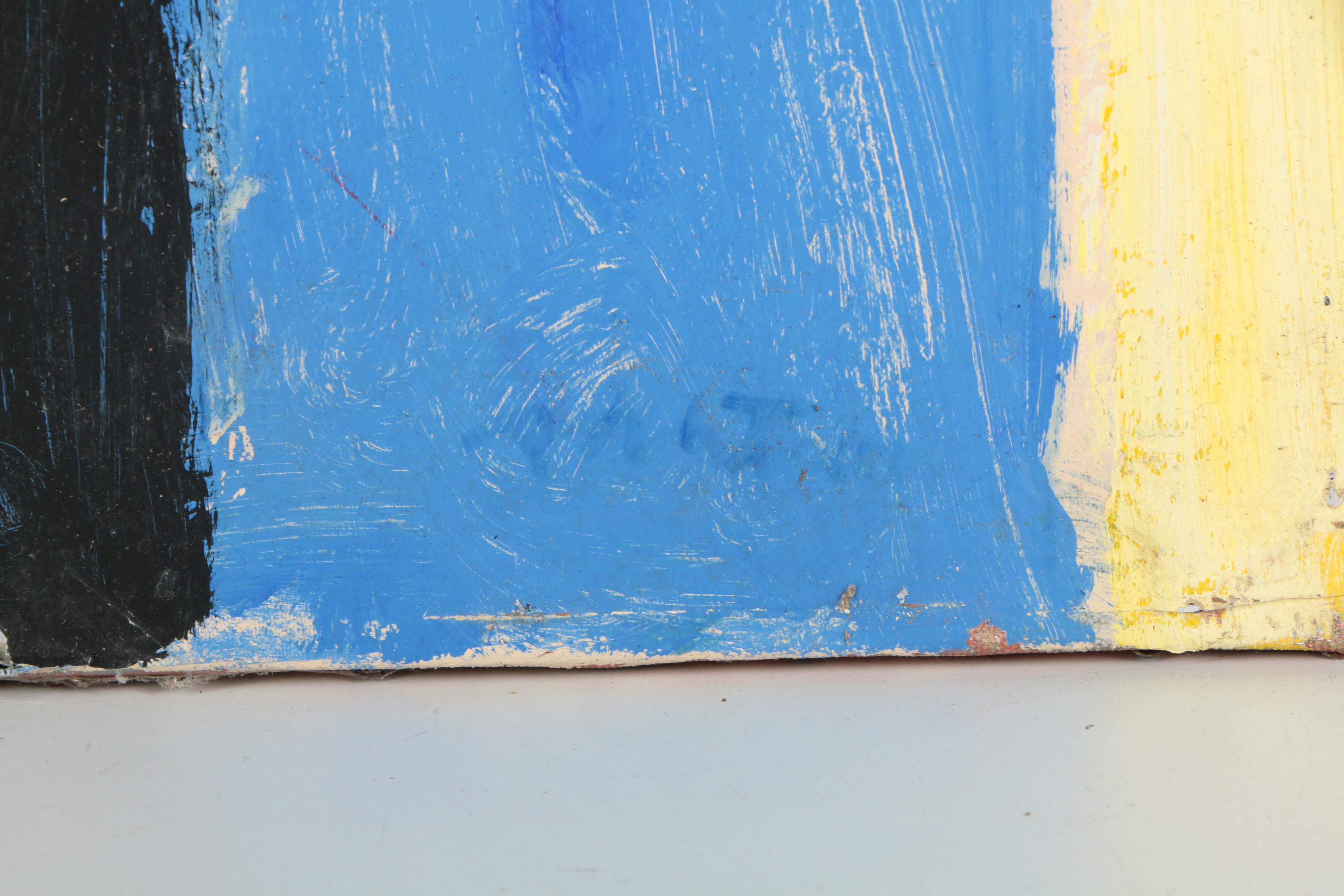 Ronald Ahlström Mixed Media Painting on Canvas "Untitled Figure"