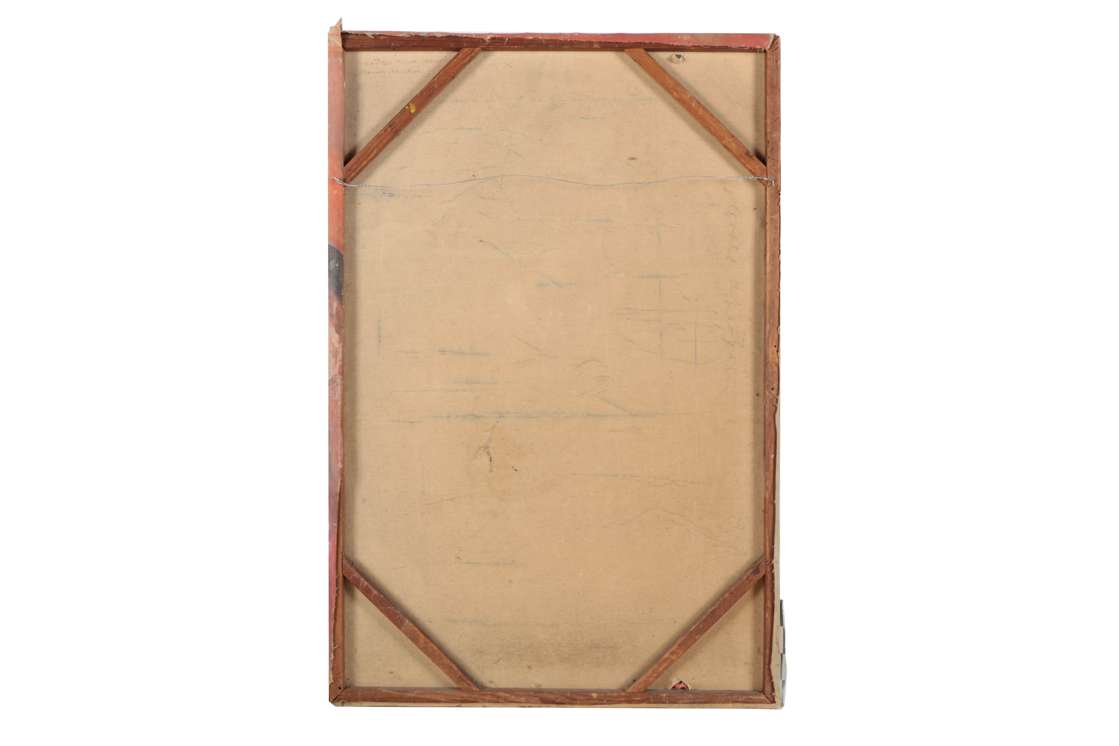 Ronald Ahlström Mixed Media Painting on Canvas "Untitled Figure"