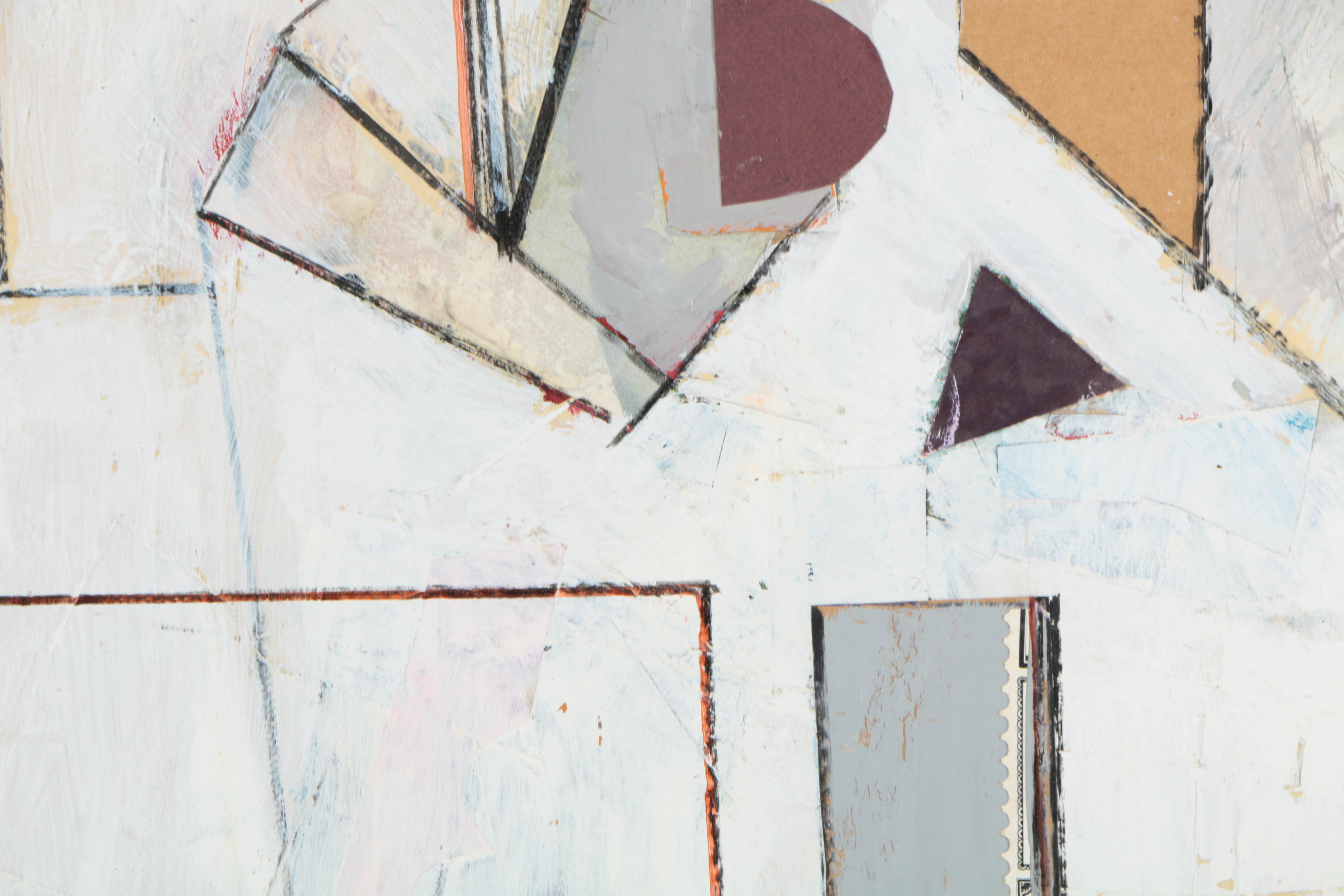 Ronald Ahlström Mixed Media Collage on Board "Untitled"