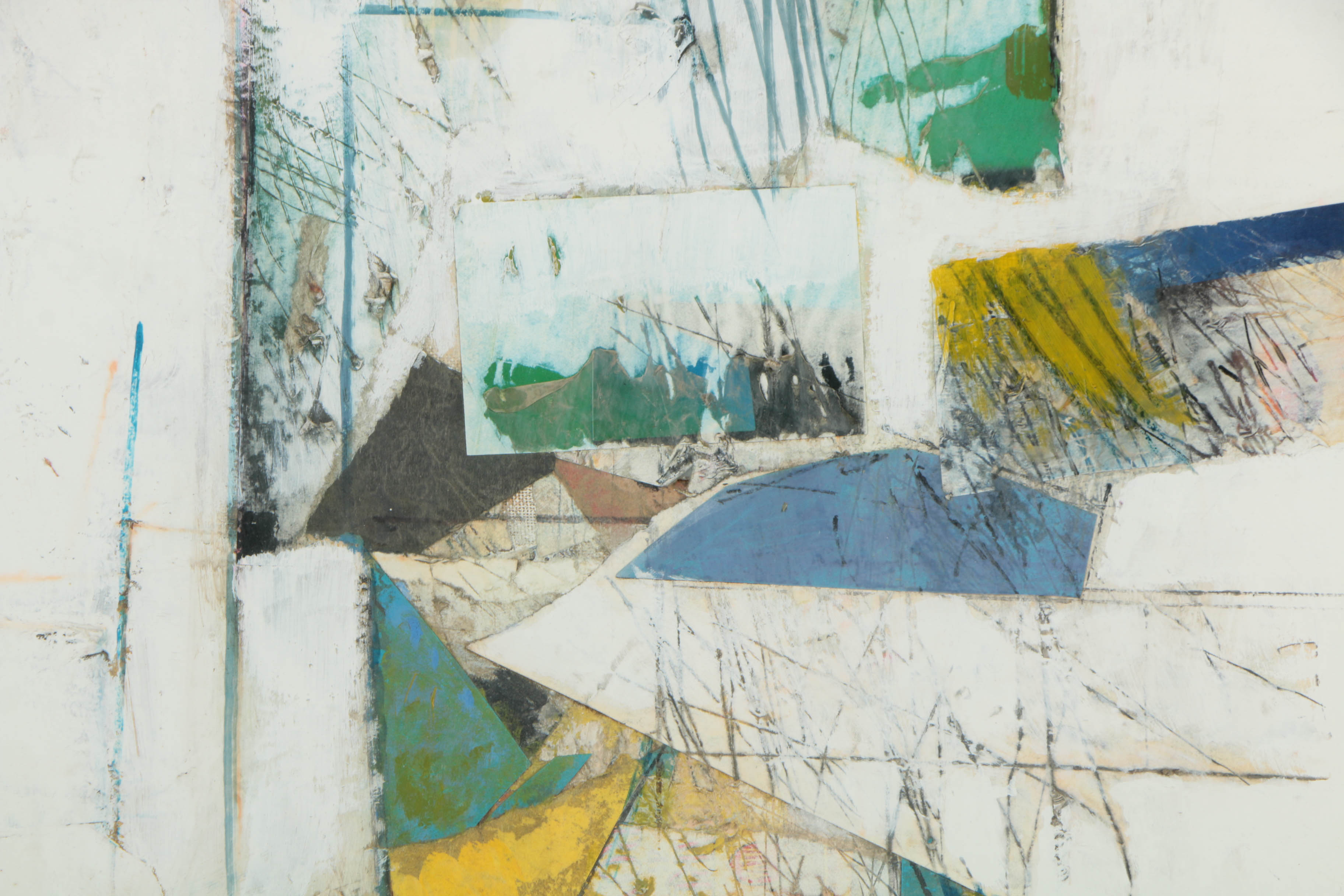 Ronald Ahlström Mixed Media Collage on Canvas Board "Untitled"