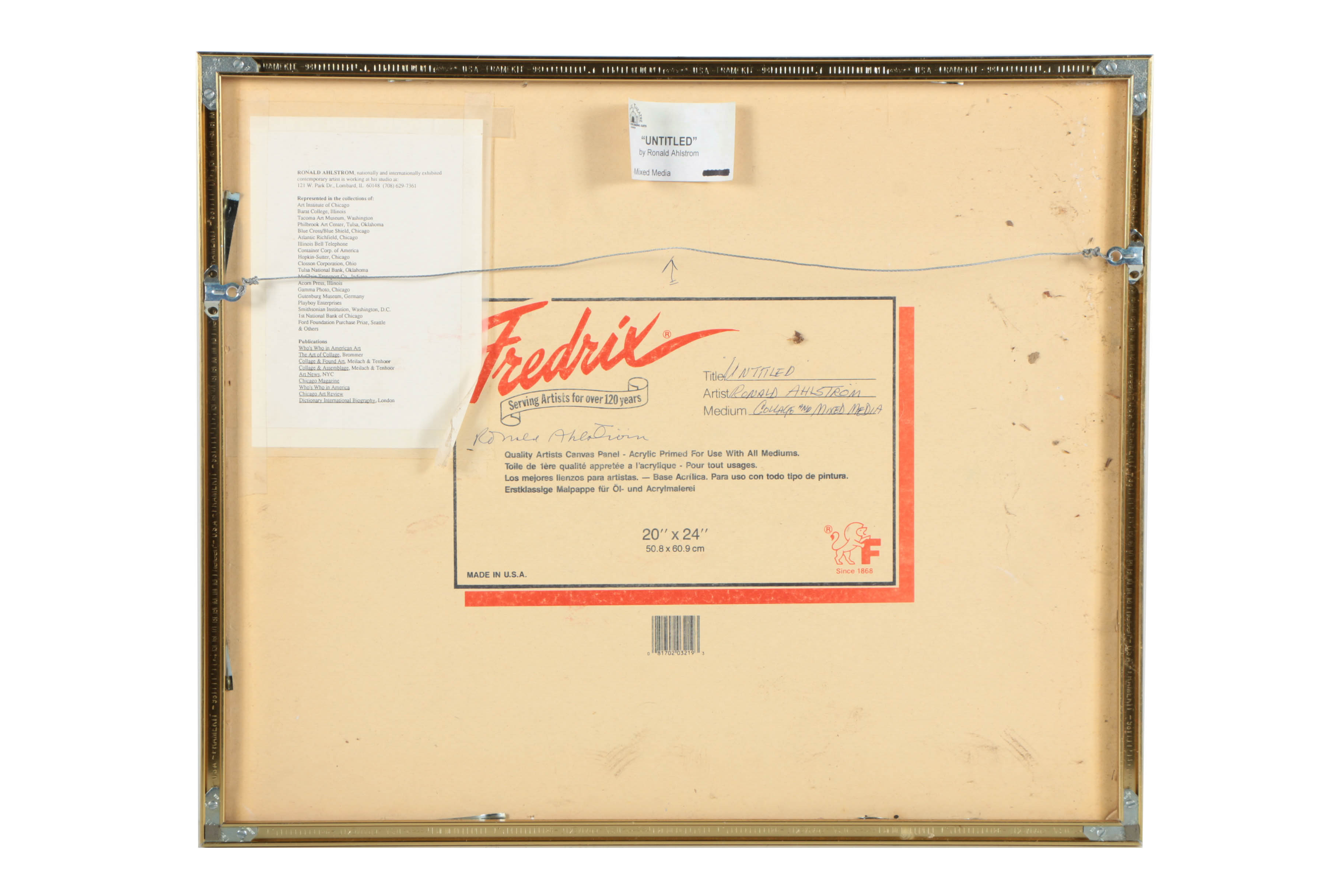 Ronald Ahlström Mixed Media Collage on Canvas Board "Untitled"