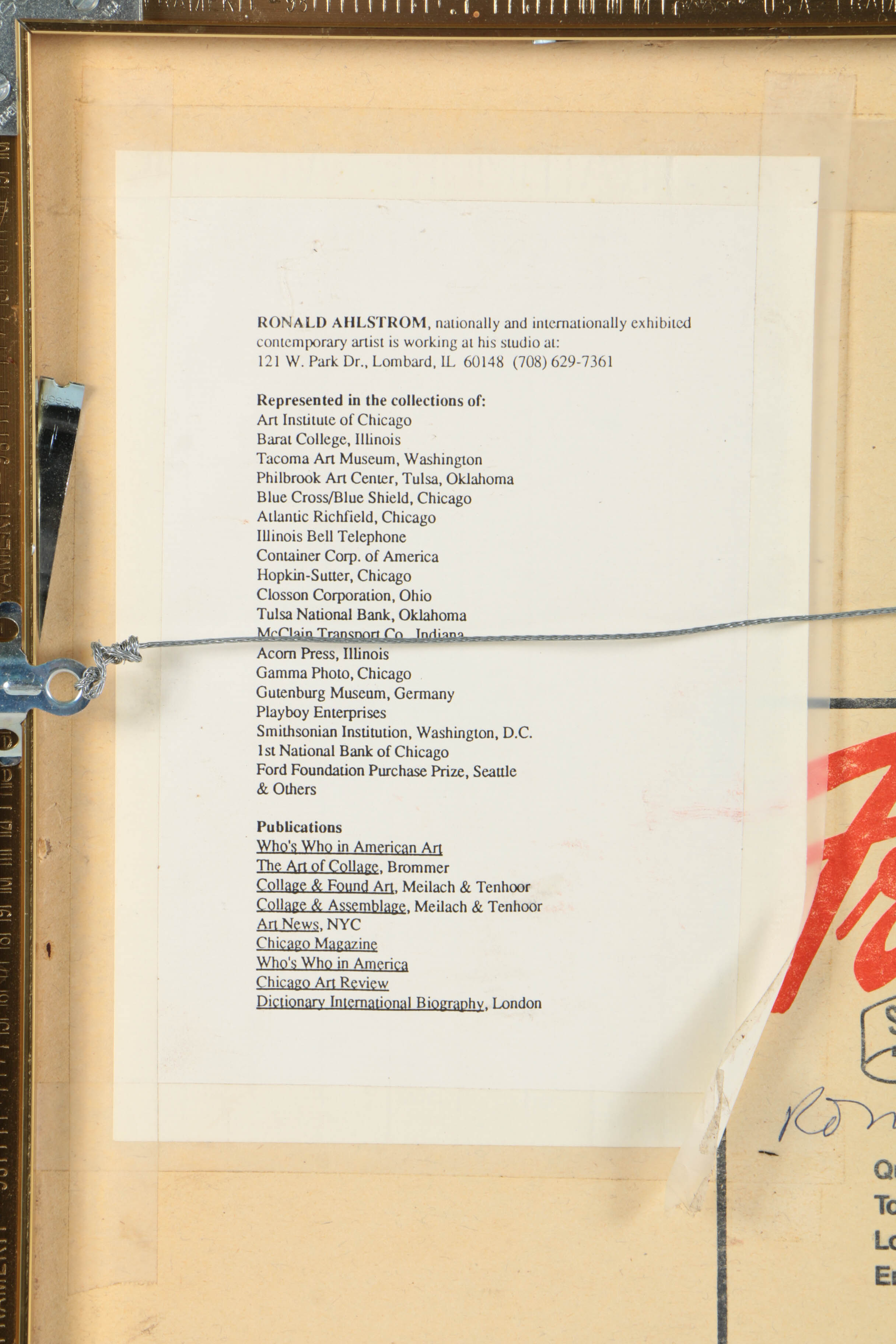 Ronald Ahlström Mixed Media Collage on Canvas Board "Untitled"