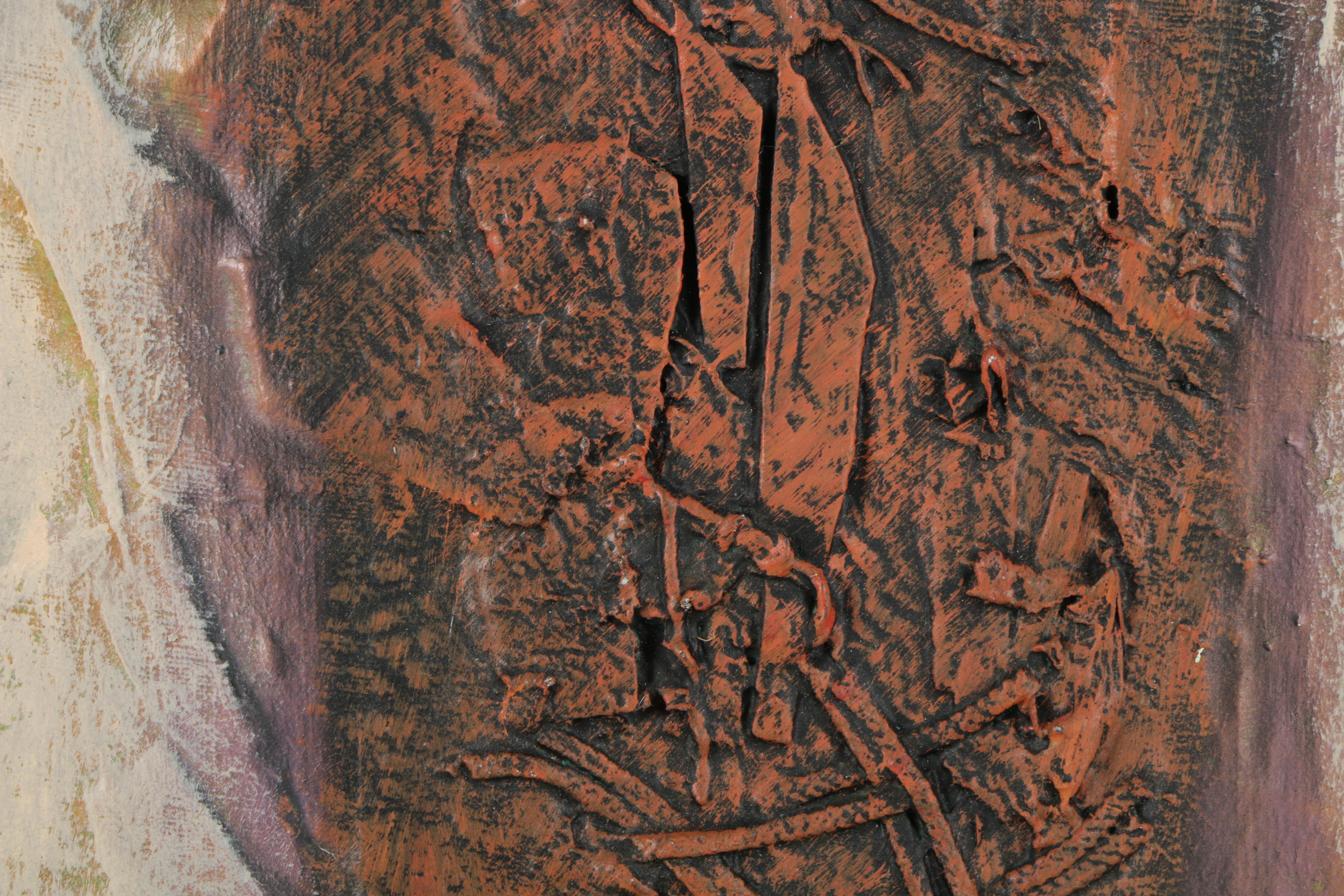 Ronald Ahlström Abstract Mixed Media Collage on Canvas "Untitled"