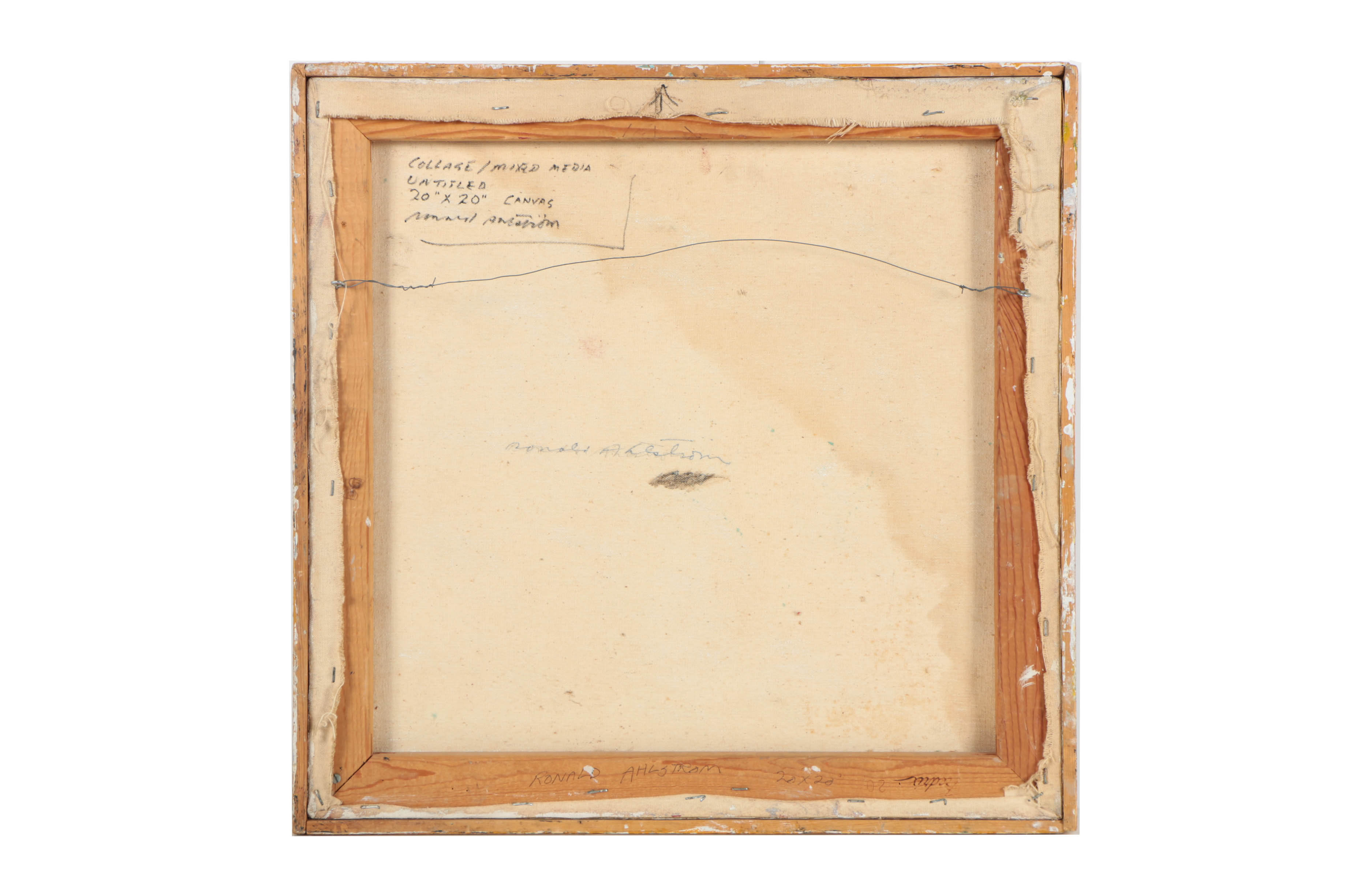 Ronald Ahlström Abstract Mixed Media Collage on Canvas "Untitled"