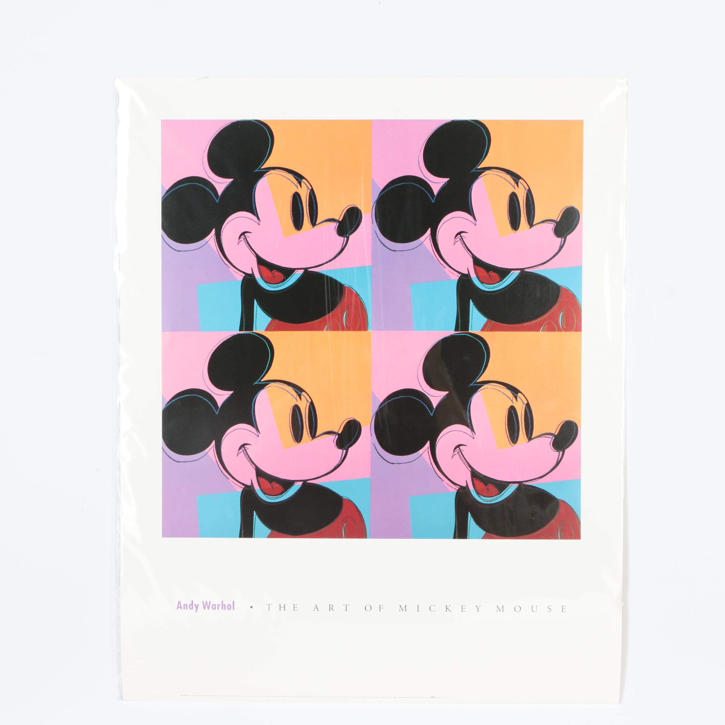Offset Lithograph Poster "Andy Warhol The Art of Mickey Mouse"