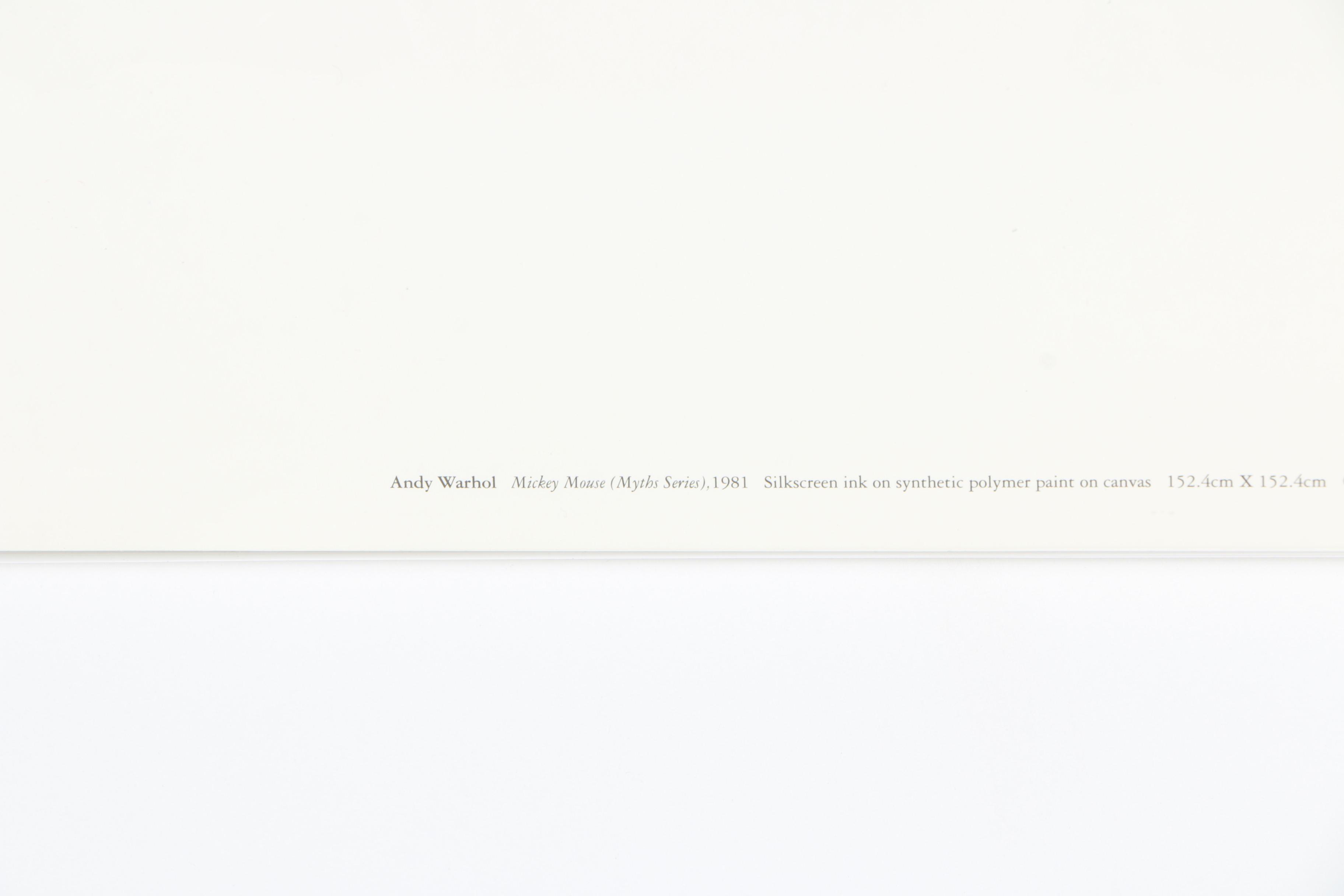 Offset Lithograph Poster "Andy Warhol The Art of Mickey Mouse"