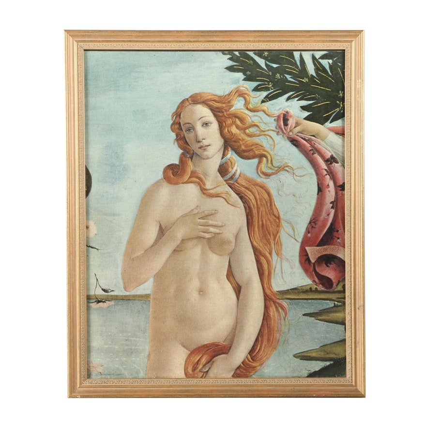 Offset Lithograph After Sandro Botticelli Detail of "Birth of Venus"