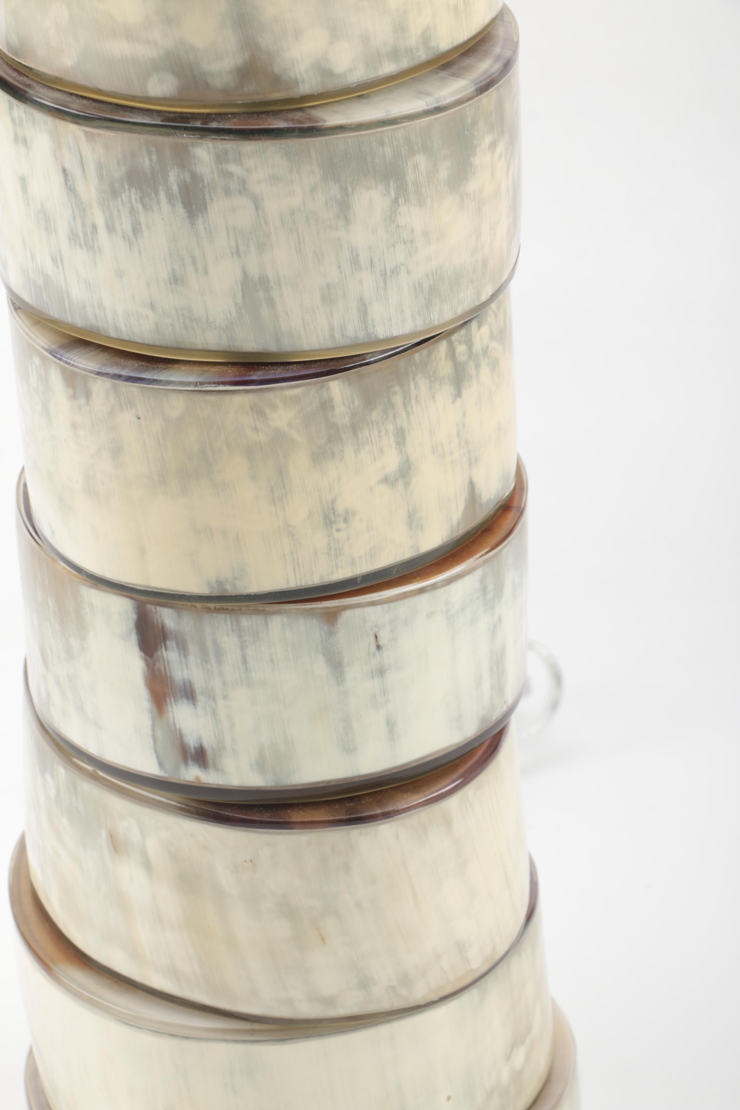 Stacked Buffalo Horn Table Lamp by Jamie Young