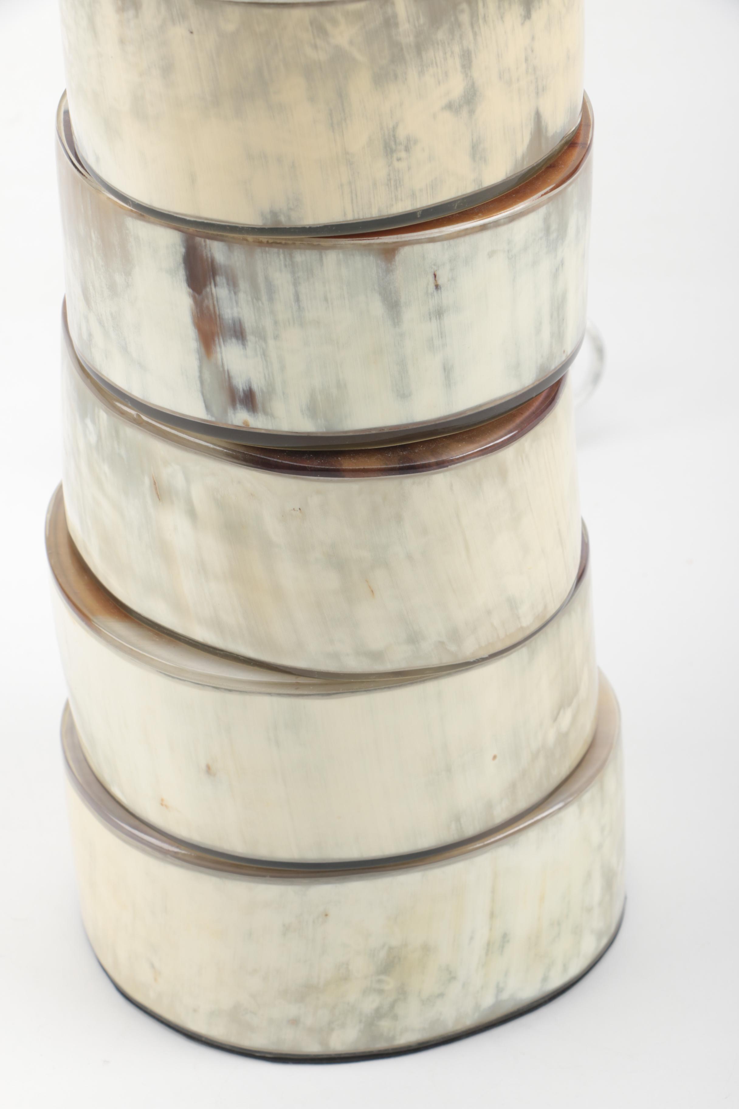Stacked Buffalo Horn Table Lamp by Jamie Young
