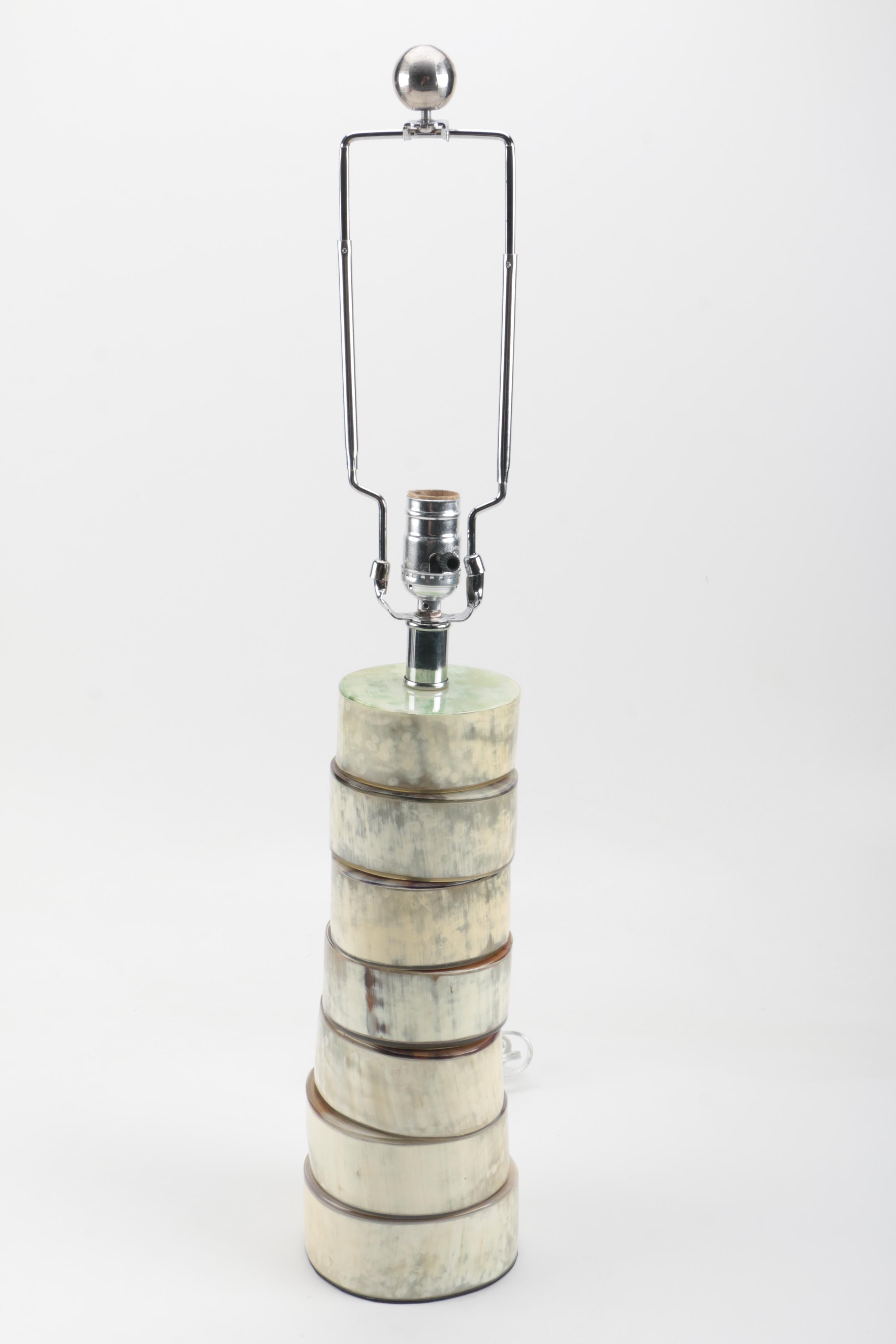 Stacked Buffalo Horn Table Lamp by Jamie Young