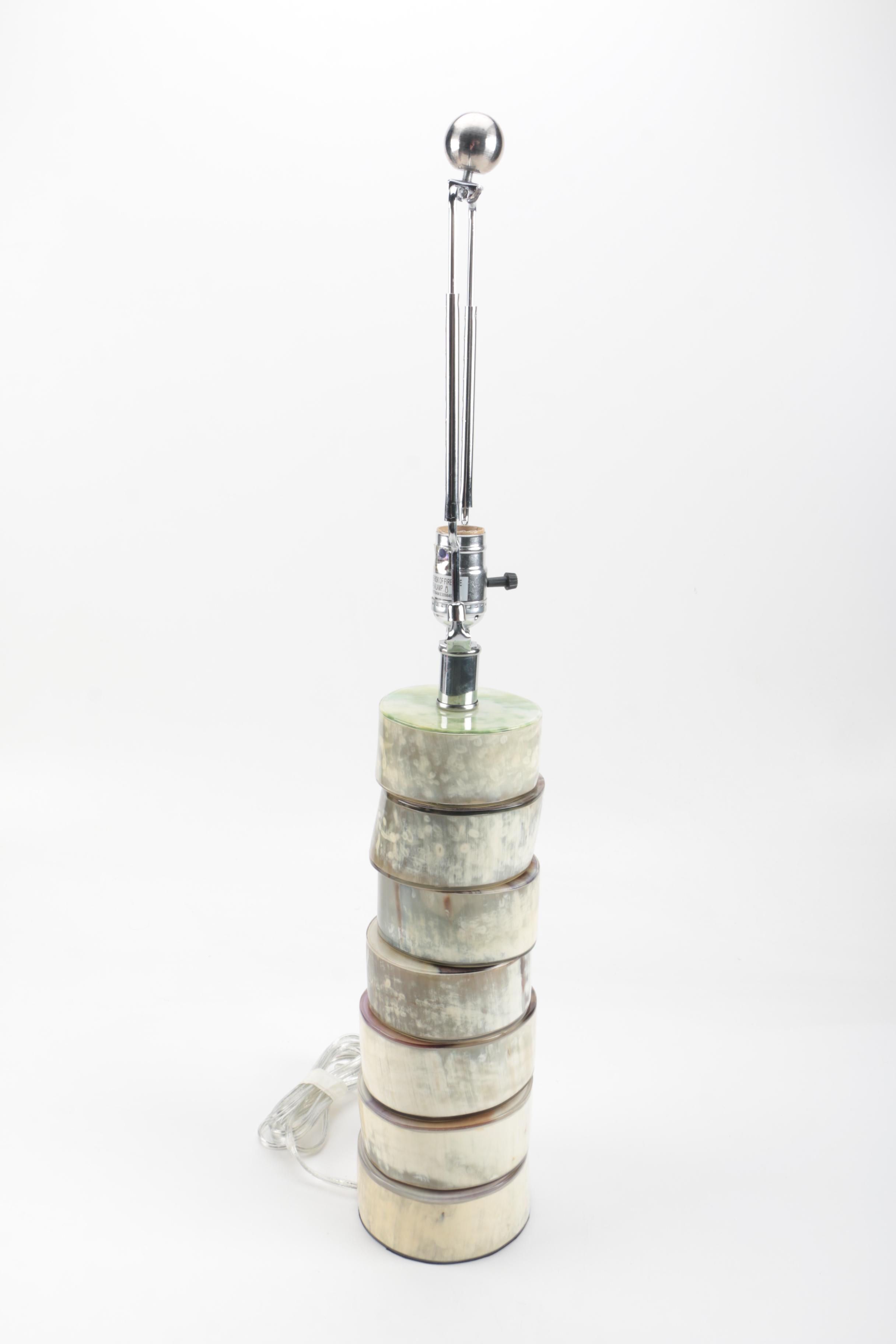 Stacked Buffalo Horn Table Lamp by Jamie Young