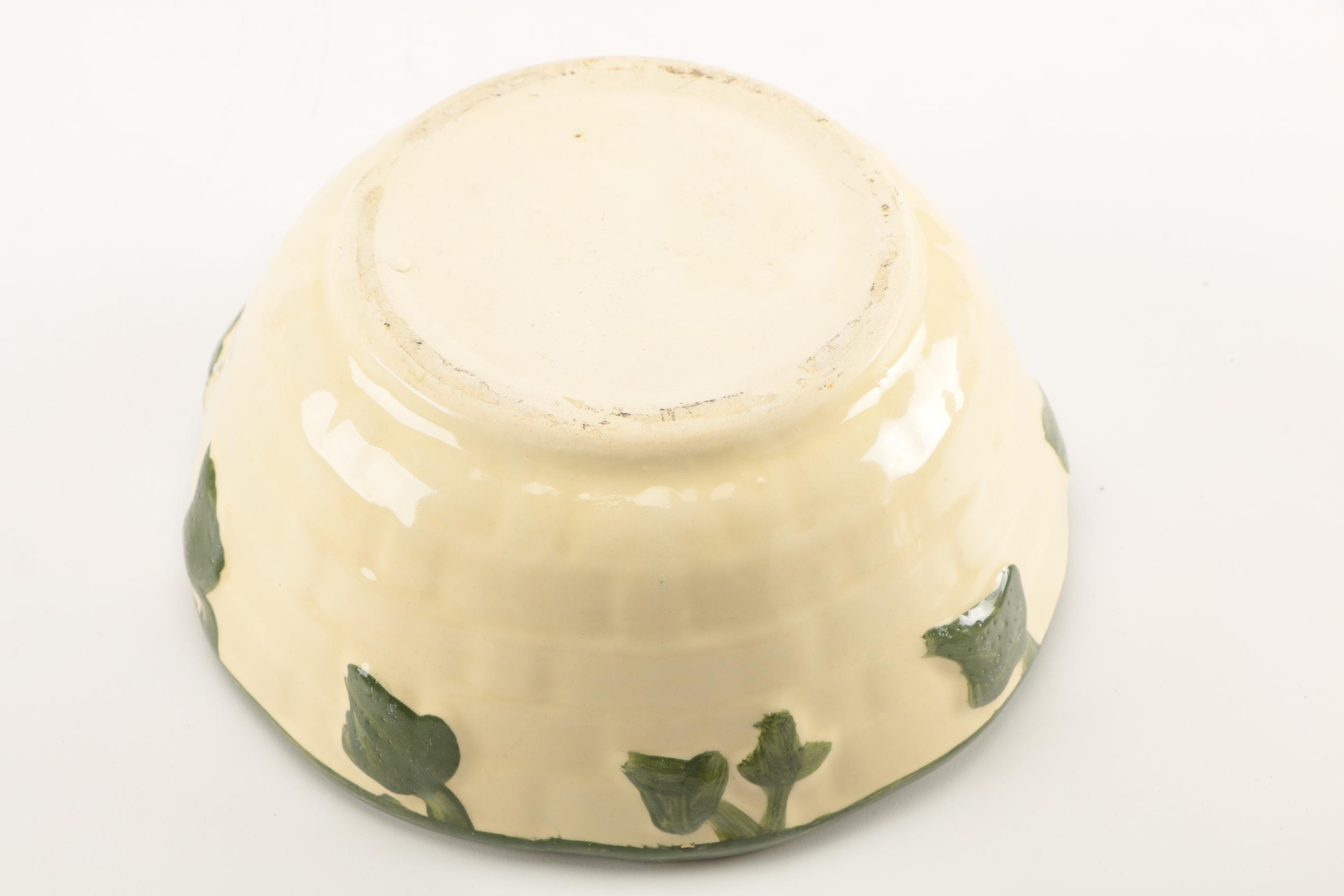 Basket Weave and Ivy Ceramic Bowl Set