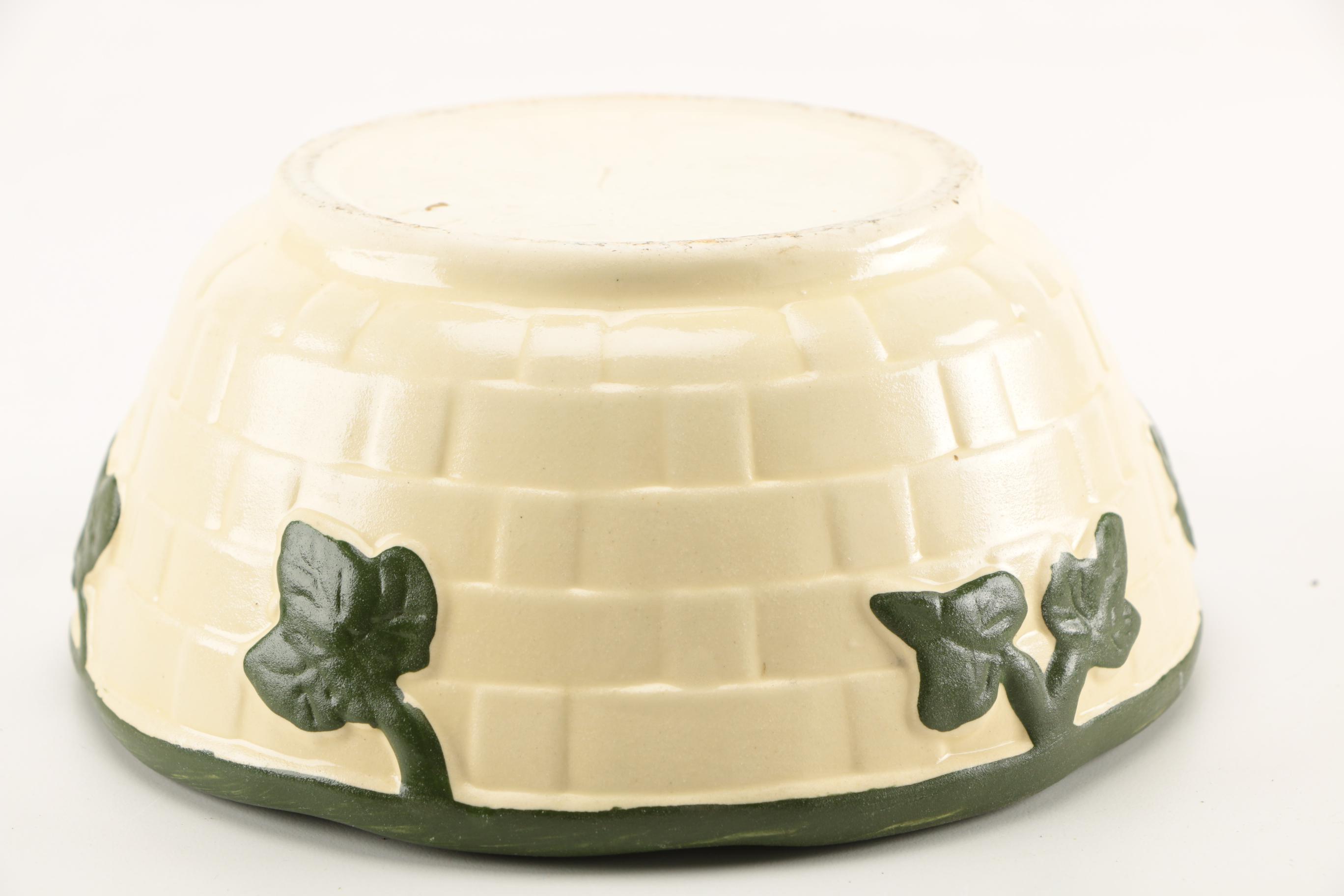 Basket Weave and Ivy Ceramic Bowl Set