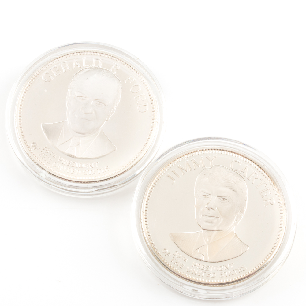 Two U.S. President Commemorative Silver Proof Medals