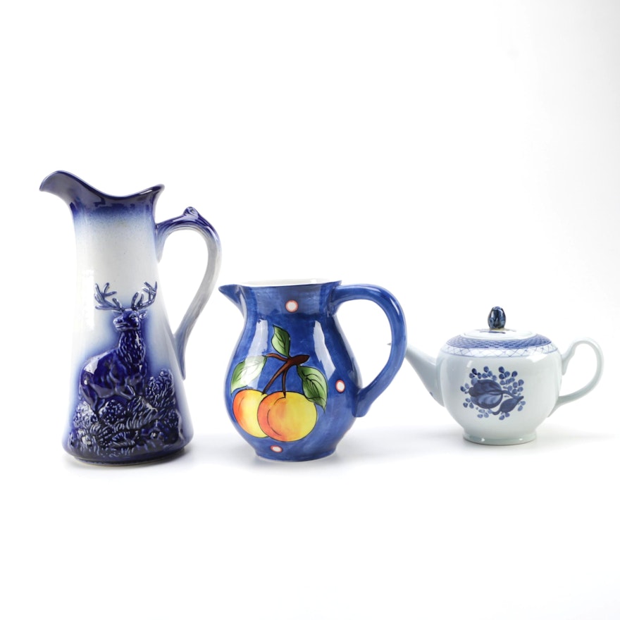 Porcelain and Ceramic Servingware Including Royal Copenhagen
