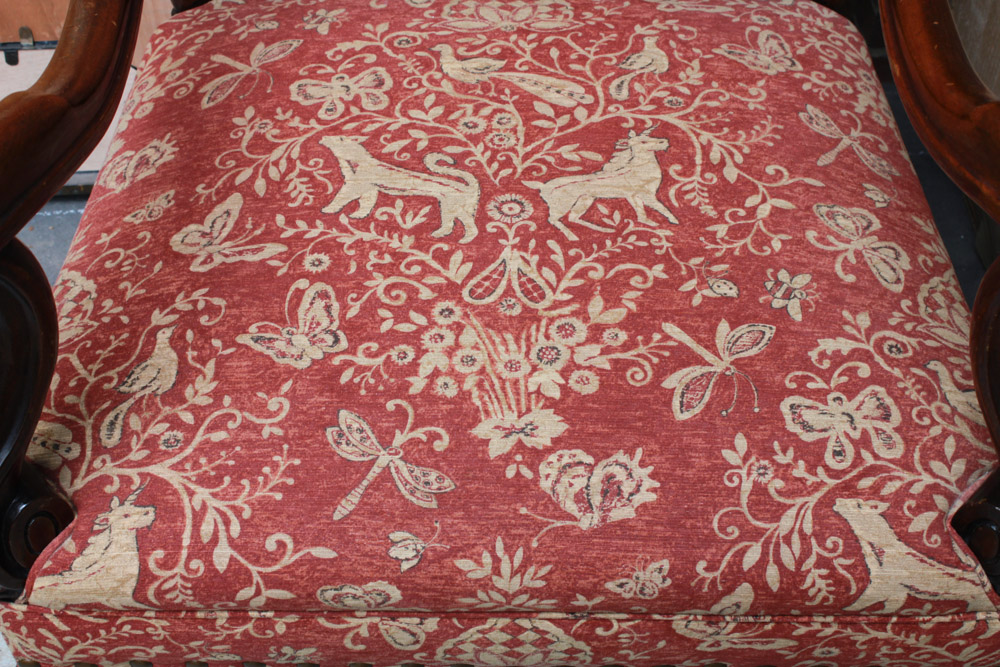 Vintage Walnut Louis XIII Style Armchair