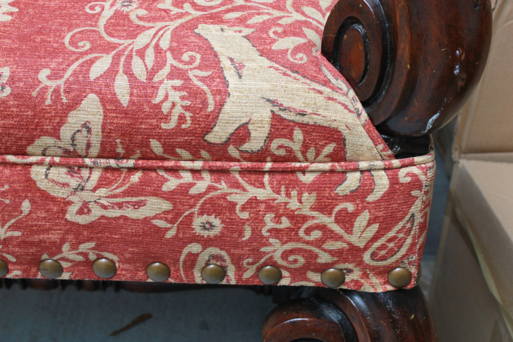 Vintage Walnut Louis XIII Style Armchair