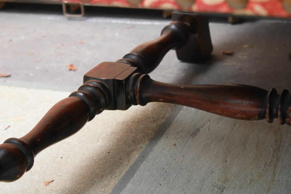 Vintage Walnut Louis XIII Style Armchair