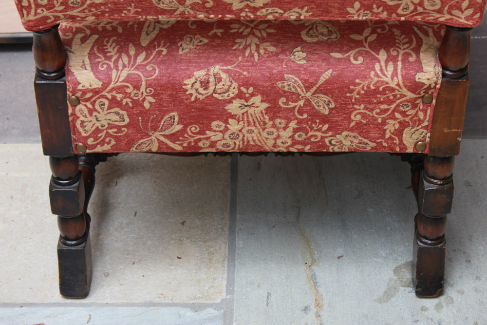 Vintage Walnut Louis XIII Style Armchair