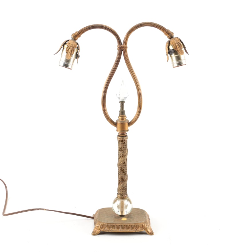 Mid-Century Brass Tulip Lamp