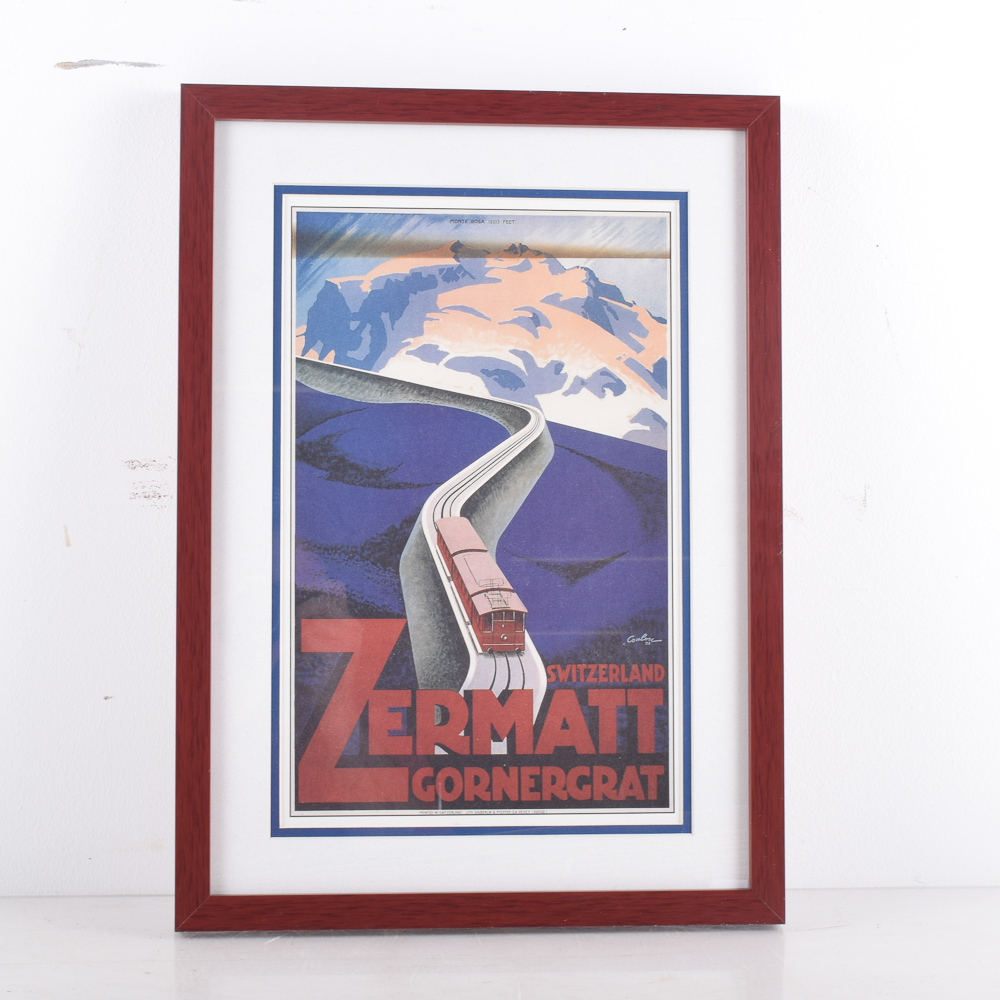 Offset lithograph After Eik Coulou's  Zermatt Switzerland Travel Poster