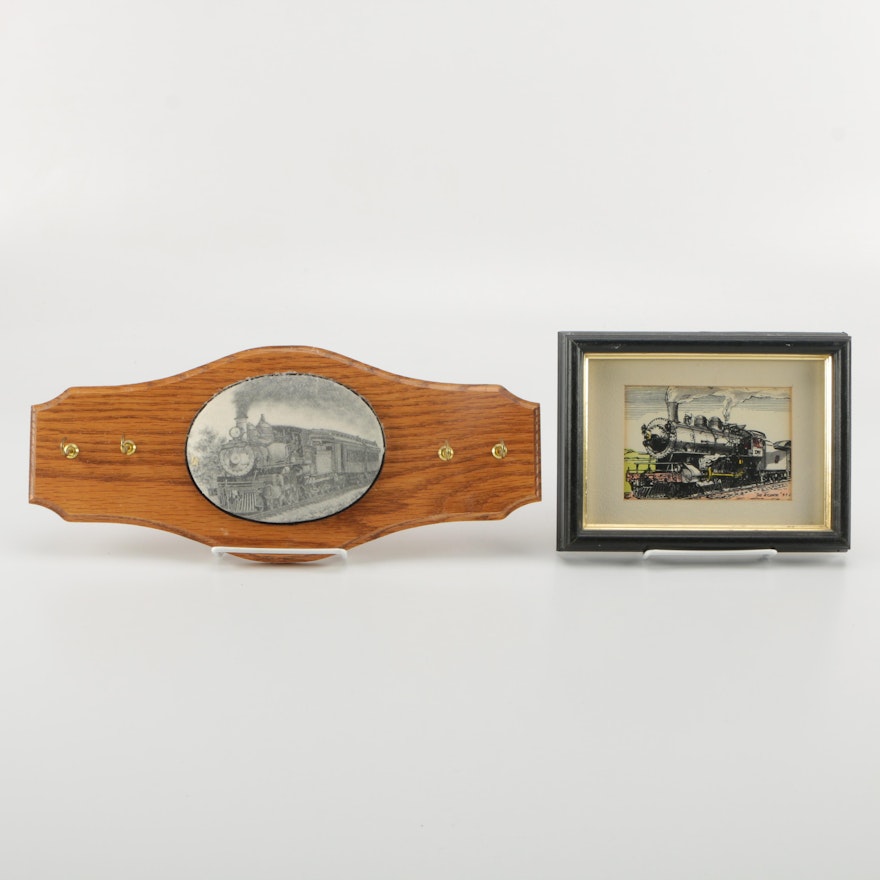 Key Rack With Train Image and Picture