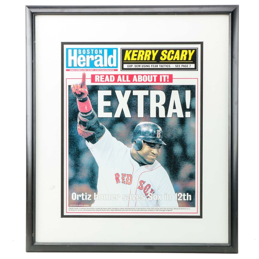 "Boston Herald" Offset Lithograph on Paper "Ortiz Homer Saves Sox"