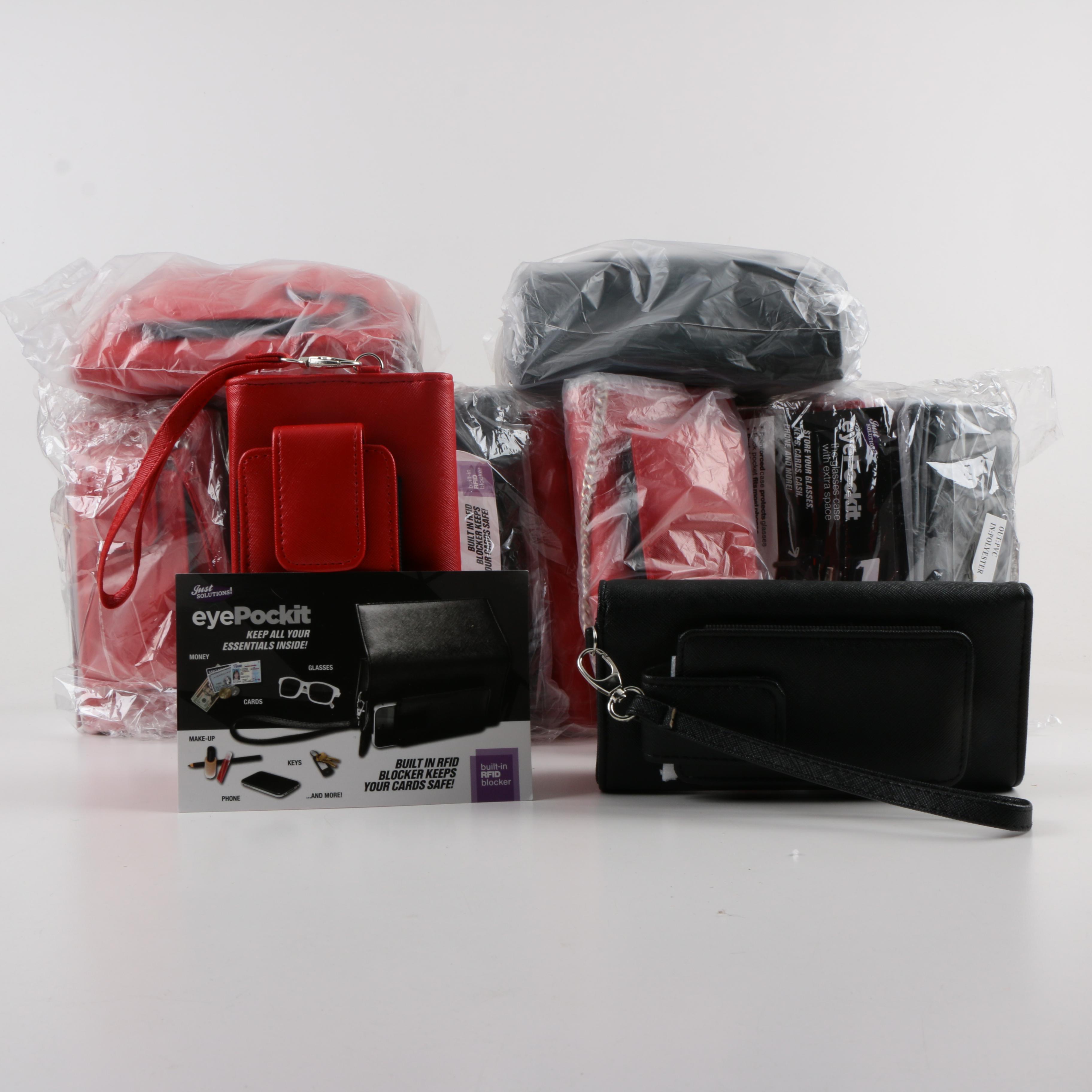 Red and Black Eyepockit Wristlets