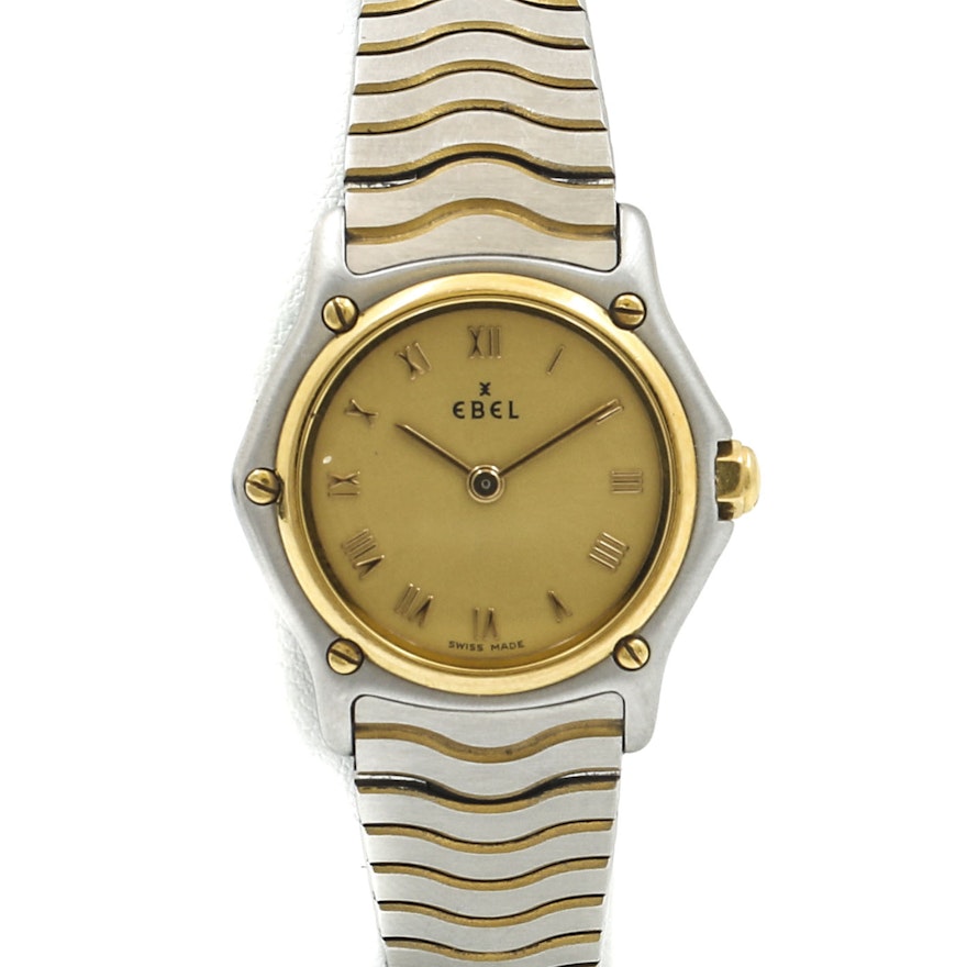 Ebel 18K Yellow Gold and Stainless Steel Wristwatch