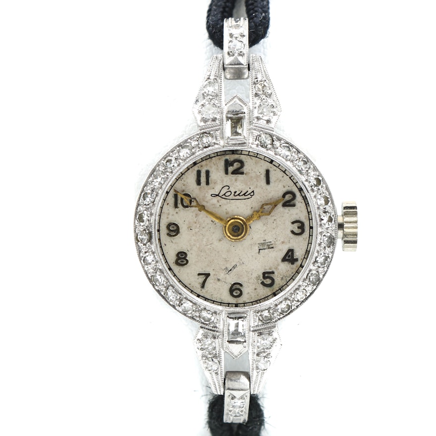 Louis Platinum Diamond Wristwatch