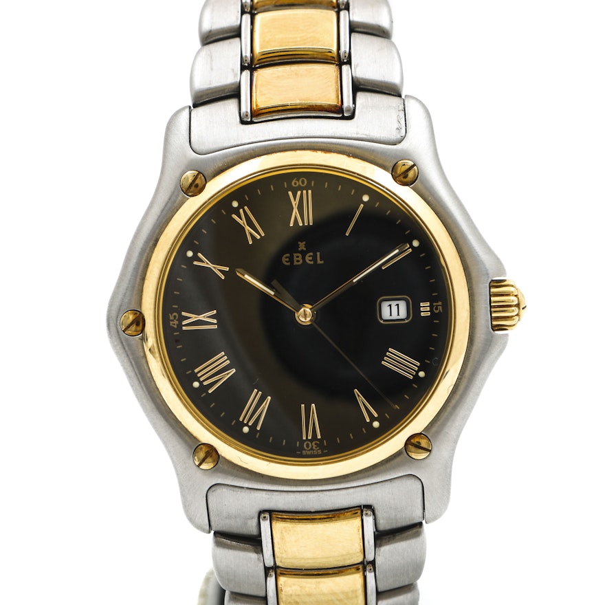 Ebel 18K Yellow Gold and Stainless Steel Wristwatch