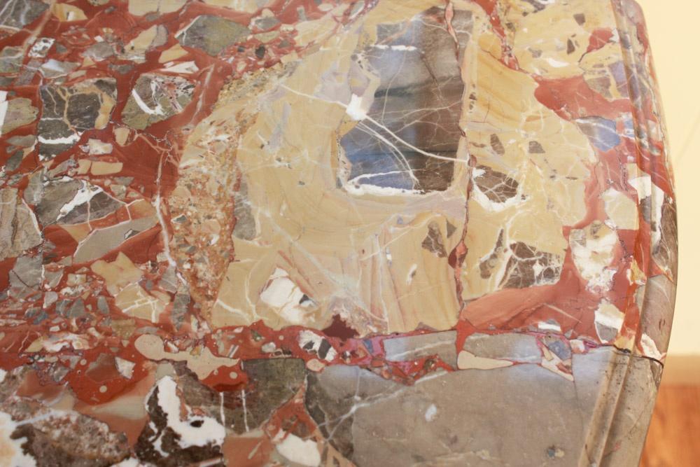 Vintage Queen Anne Style Marble Top Side Cabinet