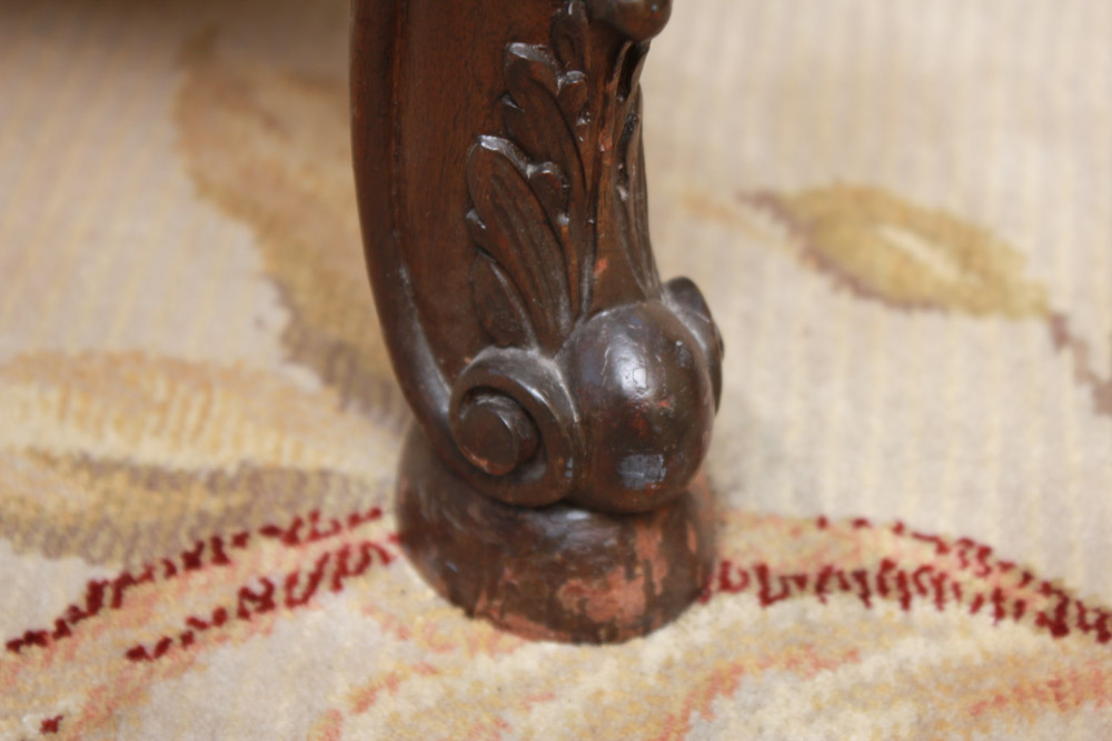 Vintage Queen Anne Style Marble Top Side Cabinet