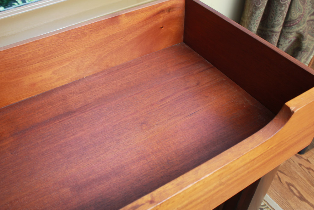 Vintage Queen Anne Style Marble Top Side Cabinet