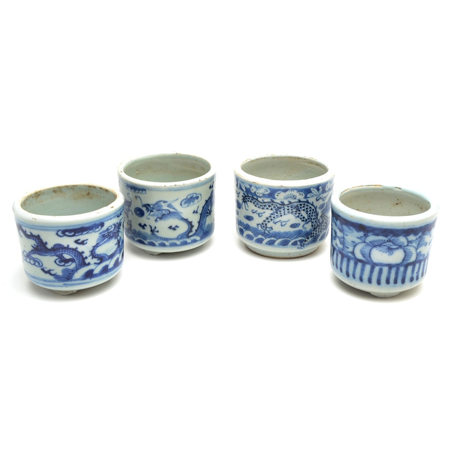 Antique Chinese Blue and White Ceramic Vessels