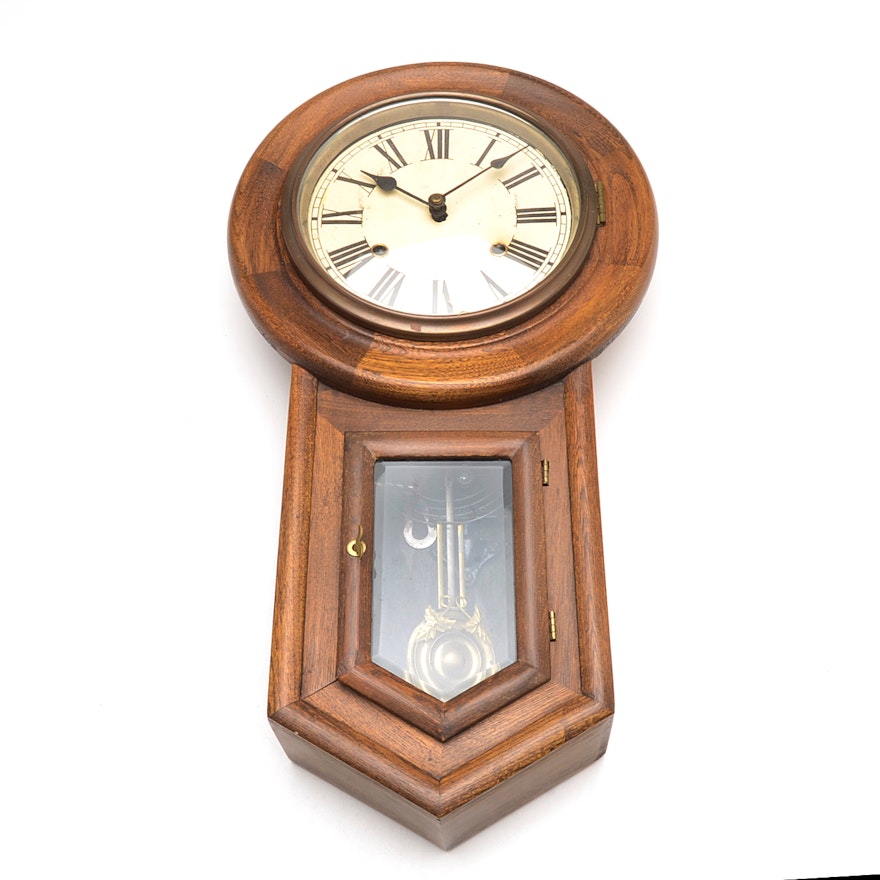 Wood Wall Clock with Walnut Finish