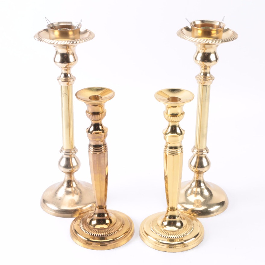 Collection of Brass Candlestick Holders