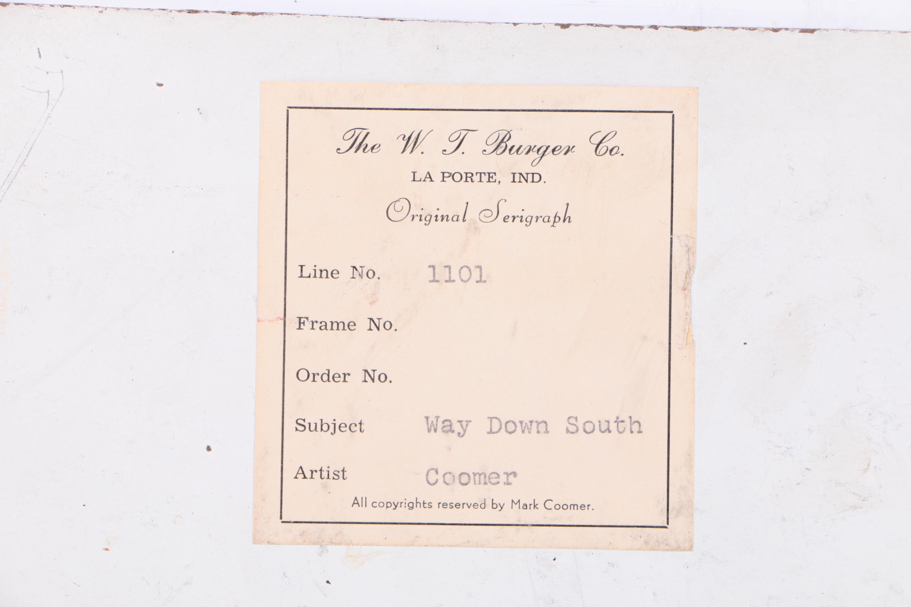 Mark Coomer Serigraphs of Southern and Rural Scenes