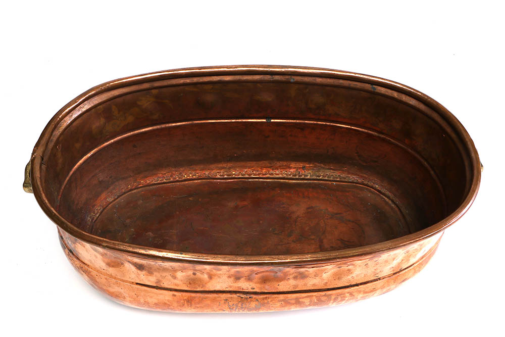 Oval Copper Tub with Handles
