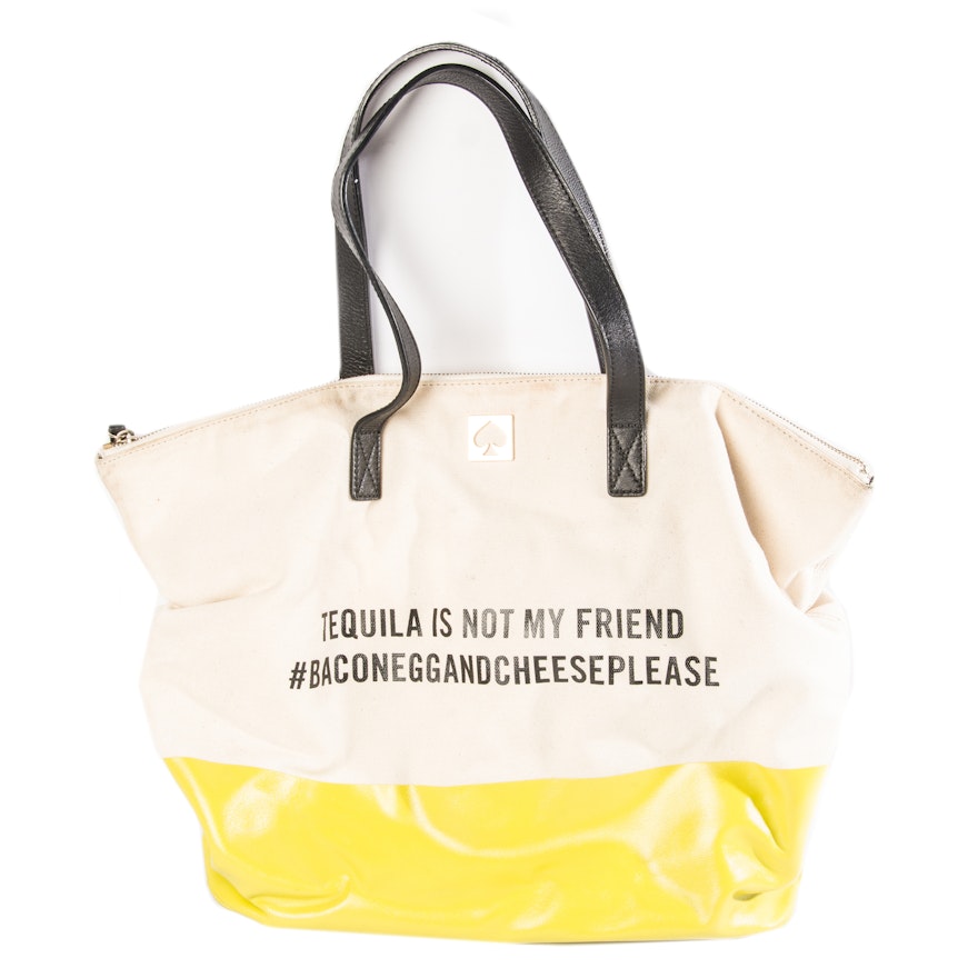Kate Spade New York "Tequila Is Not My Friend" Canvas Tote