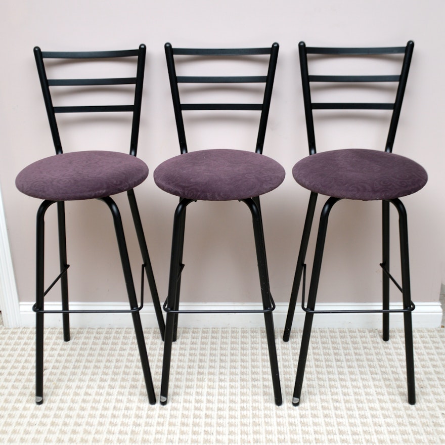 Three Metal Swivel Barstools by Amisco