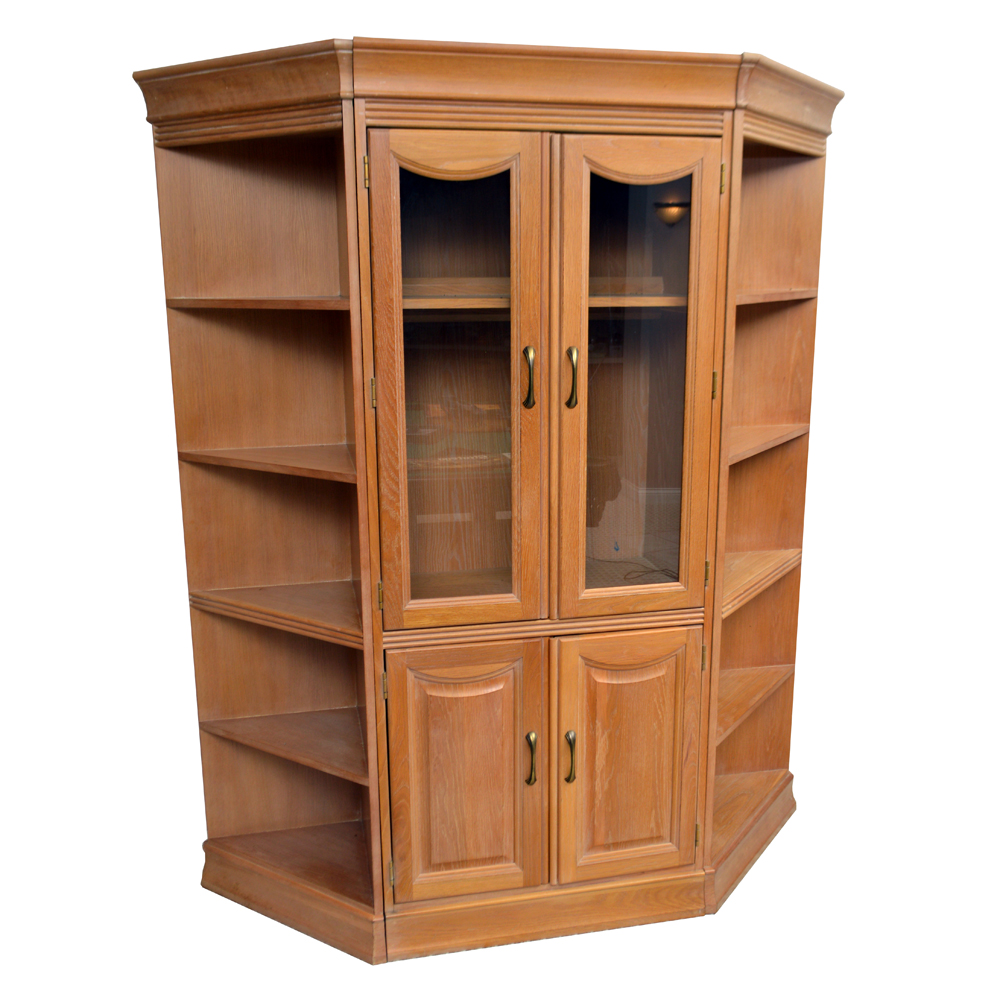 Oak Three Piece Display Cabinet
