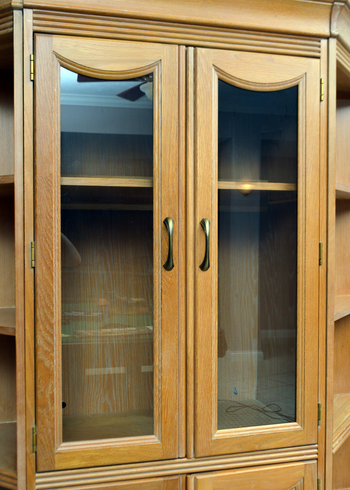 Oak Three Piece Display Cabinet