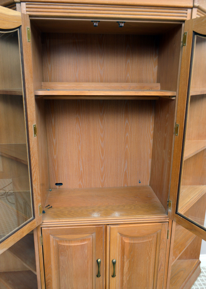 Oak Three Piece Display Cabinet