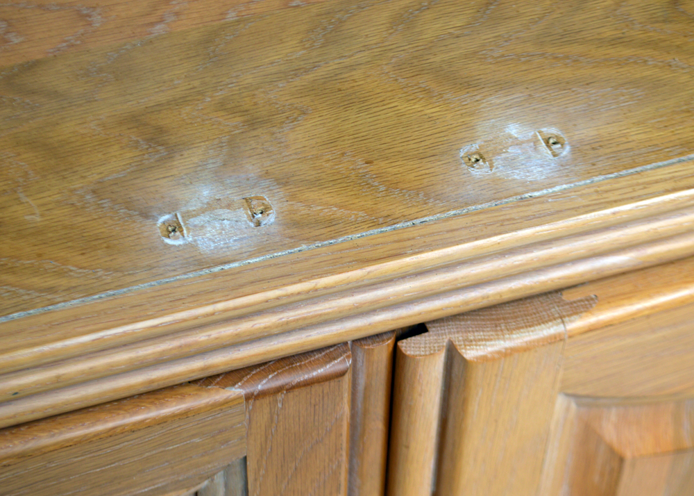 Oak Three Piece Display Cabinet