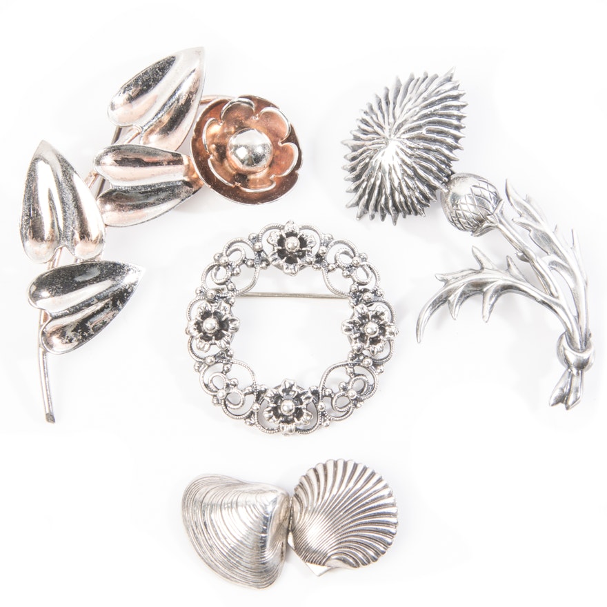 Sterling Silver Brooches