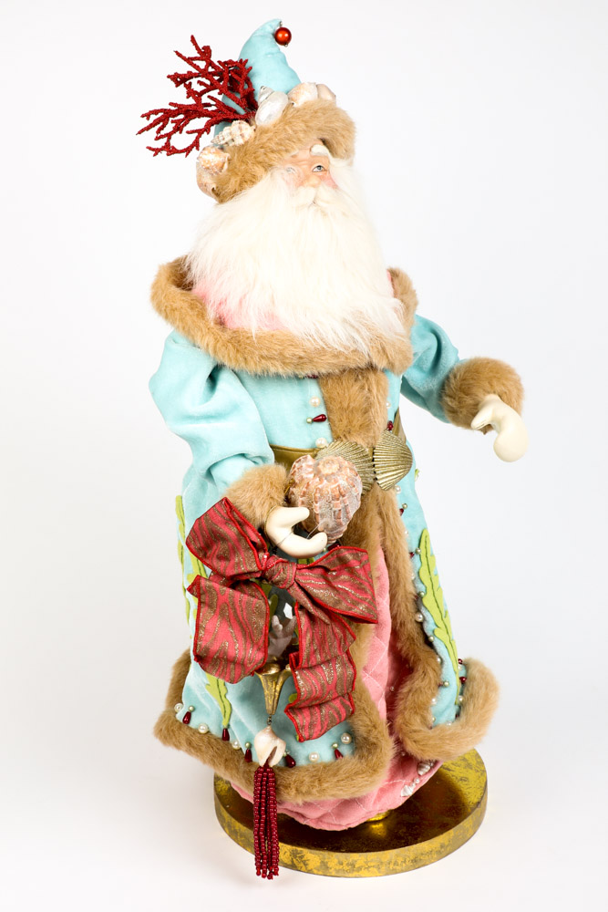 Vintage Beach Themed Porcelain Santa Claus Figure