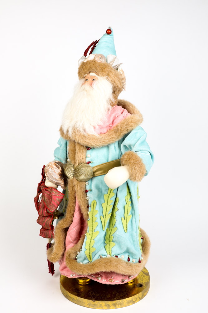 Vintage Beach Themed Porcelain Santa Claus Figure