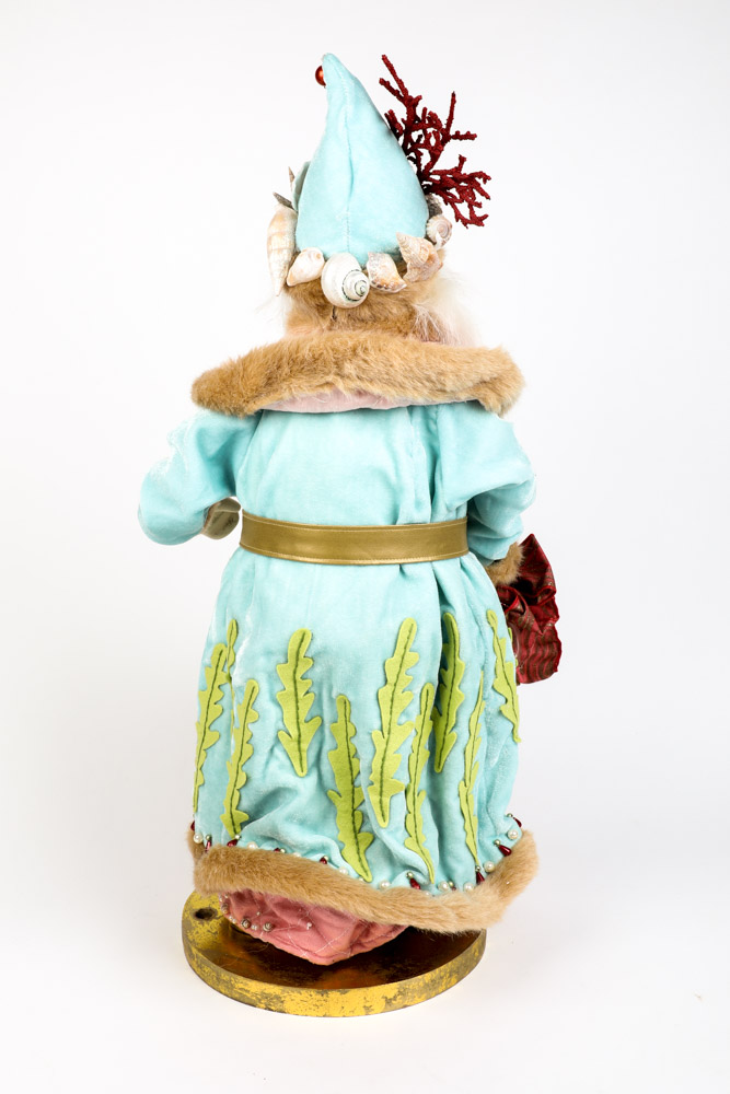 Vintage Beach Themed Porcelain Santa Claus Figure