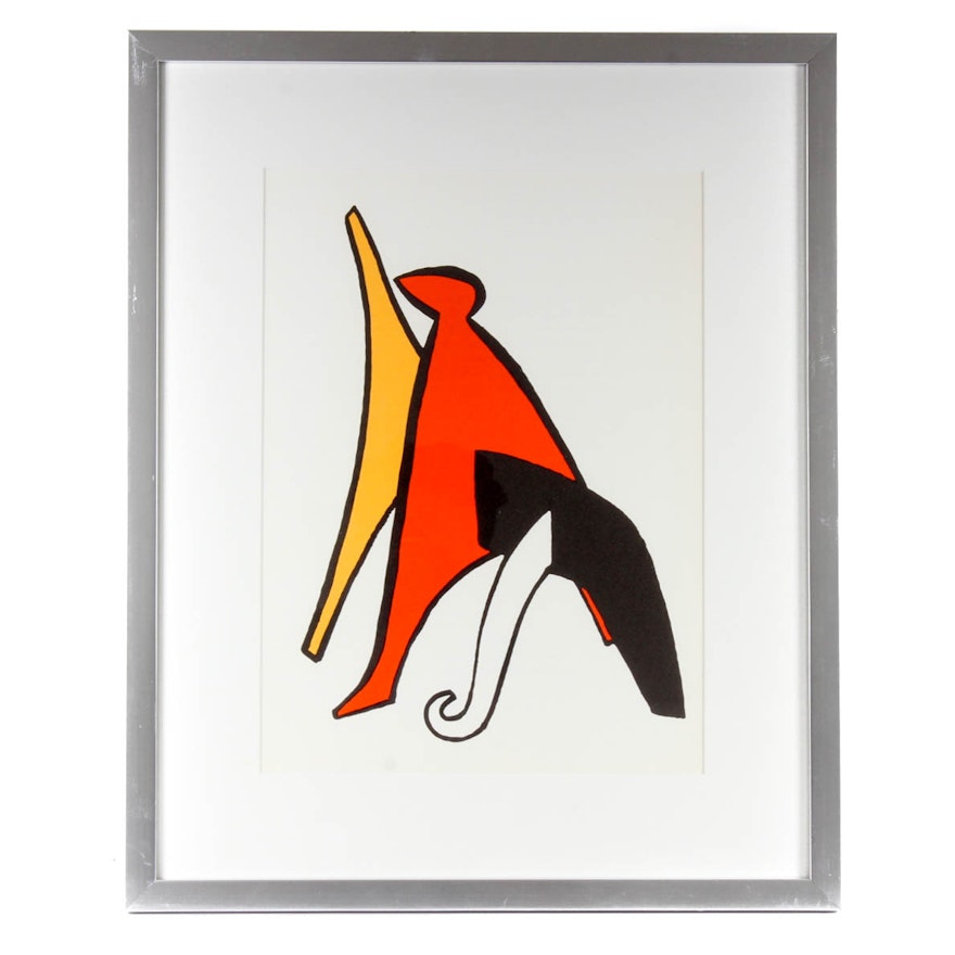 "Derrière le Miroir" Color Lithograph of Alexander Calder's "Stabiles V"